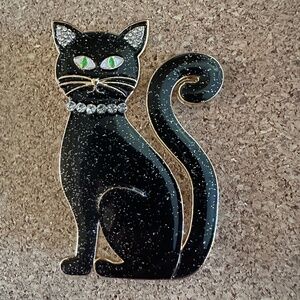 Black Cat Brooch Pin Sugarfix by BaubleBar Halloween Cat Pin